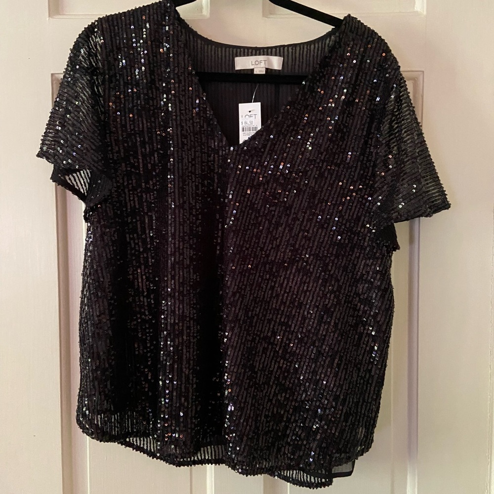 Sequin black top
